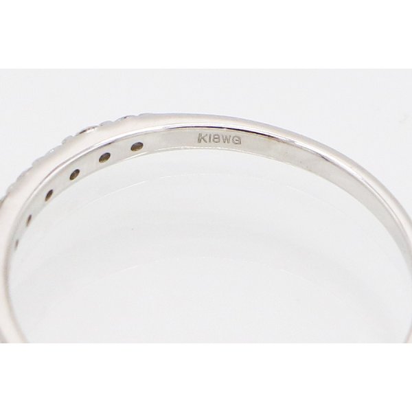 K18WG ダイアイリリング 0.21ct 1.10g 刻印