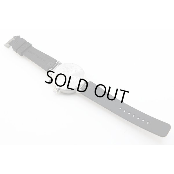 ルイヴィトン　タンブール　ダイバー　Ｑ１０３１　茶文字盤　ラバーベルト状態　裏面