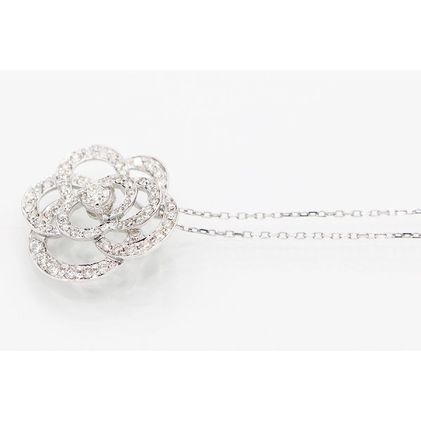 K18WG ダイアイリペンダントネックレス 0.75ct 4.30g　サイド