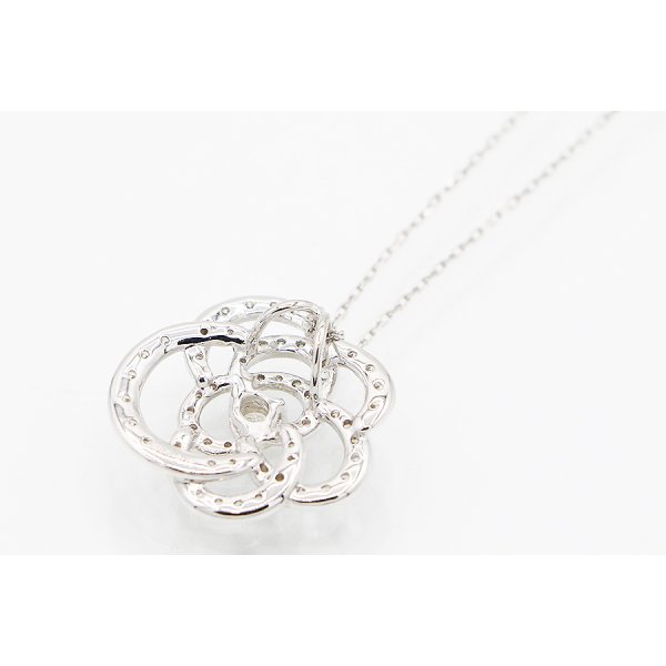K18WG ダイアイリペンダントネックレス 0.75ct 4.30g　裏面