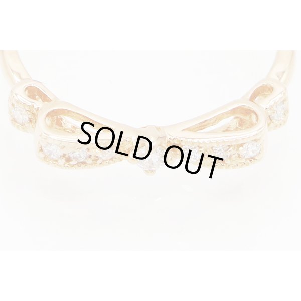 K18PG ダイアイリリング 0.10ct 1.60g　拡大