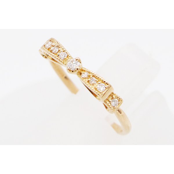 K18PG ダイアイリリング 0.10ct 1.60g　サイド
