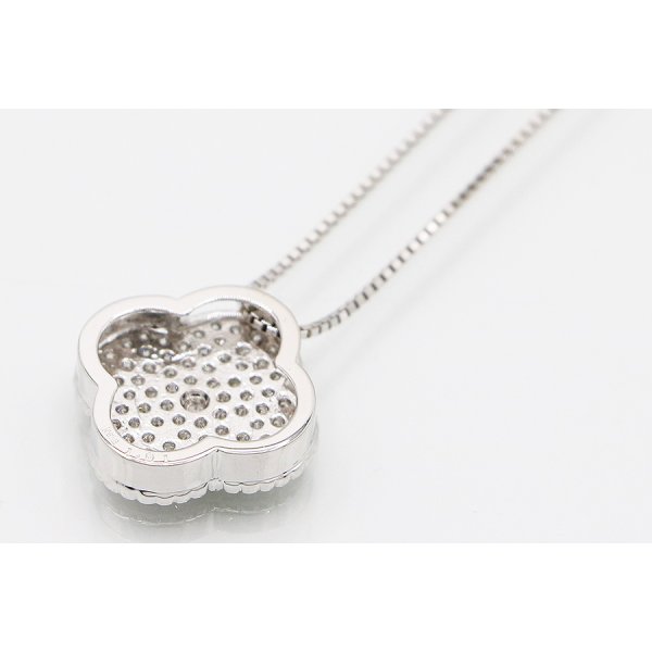 K18WG ダイアイリペンダントネックレス 1.01ct 8.80g　裏面