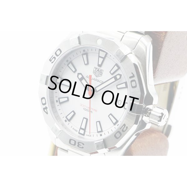 タグホイヤー　アクアレーサー　ＷＢＤ１１１１　白文字盤　サイド拡大