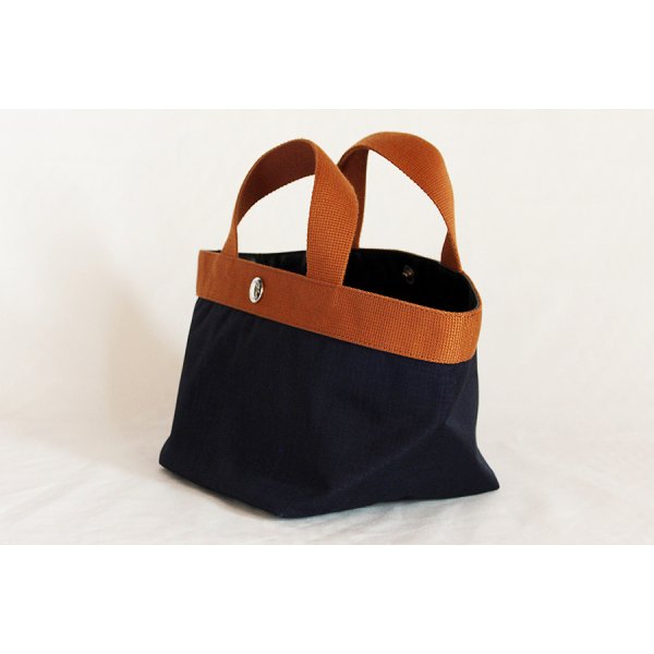 エルベシャプリエ　コーデュラ舟型トートS 701CB ネイビー／ヴィゴーニュ／ブランタグ　サイド