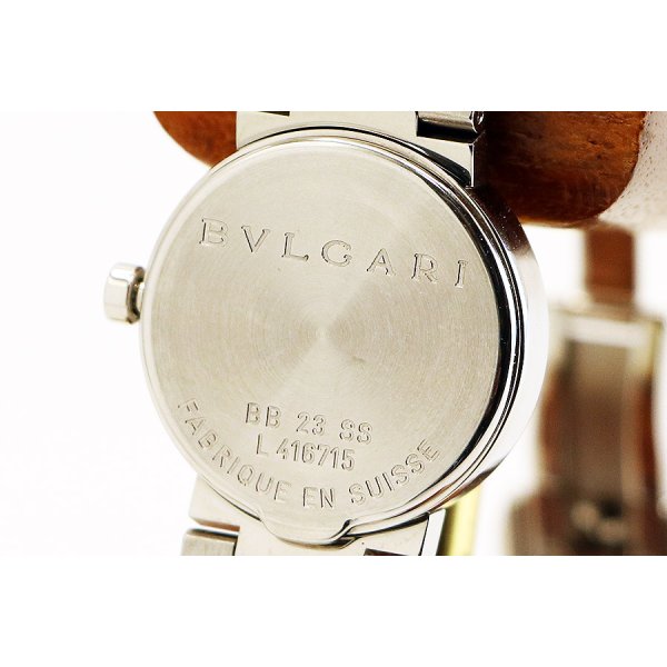 ブルガリ　ブルガリブルガリ　ＢＢ２３Ｓ　黒文字盤　１２Ｐ　裏面拡大