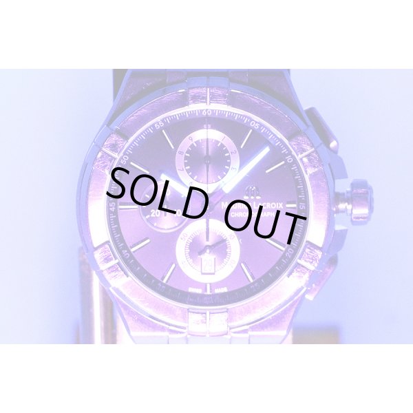 モーリス・ラクロア　アイコン　クロノグラフ　黒文字盤　ライト