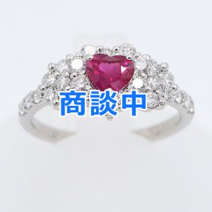 画像: PT900 ルビーダイアイリリング 0.60ct 0.84ct 4.60g