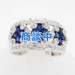 画像: K18WG サファイアダイアイリリング 1.27ct 0.55ct 7.60g