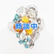 画像1: PT900 マルチオパールトルマリンダイアイリリング 2.12ct 0.31ct 0.06ct 11.00g (1)