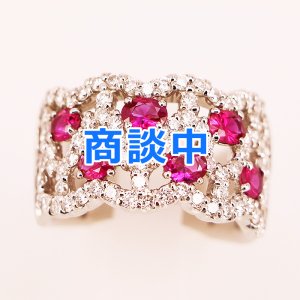 画像: PT900 ルビーダイアイリリング 1.01ct 1.20ct 15.10g