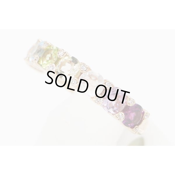 ポンテヴェキオ　K18PG マルチストーンダイアイリリング 0.08ct 4.50g　サイド