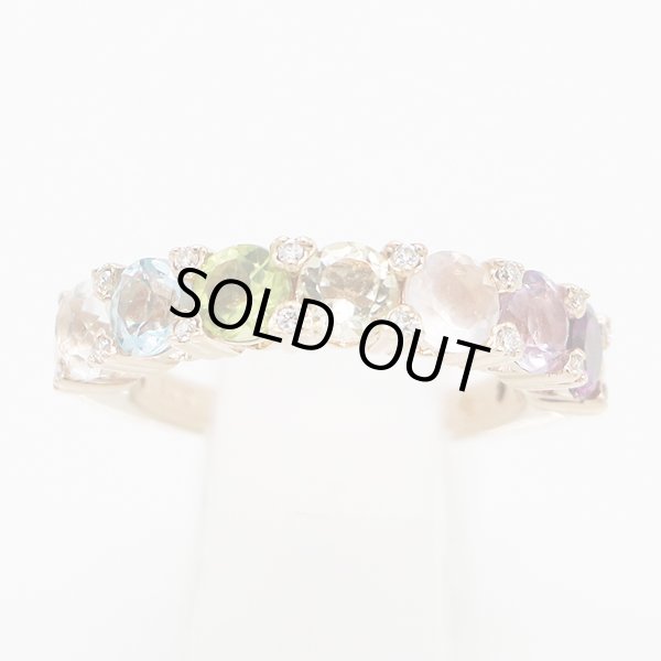 ポンテヴェキオ　K18PG マルチストーンダイアイリリング 0.08ct 4.50g