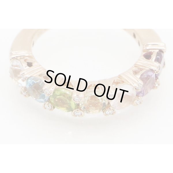 ポンテヴェキオ　K18PG マルチストーンダイアイリリング 0.08ct 4.50g　拡大