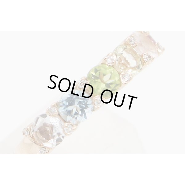 ポンテヴェキオ　K18PG マルチストーンダイアイリリング 0.08ct 4.50g　サイド