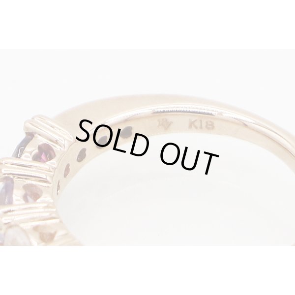 ポンテヴェキオ　K18PG マルチストーンダイアイリリング 0.08ct 4.50g　刻印