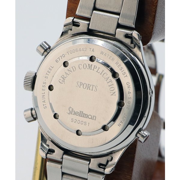 シェルマン グランドコンプリケーション　スポーツ　黒文字盤　裏面拡大