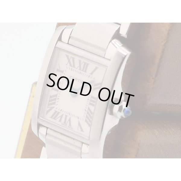 カルティエ　タンクフランセーズＳＭ　２３８４　白文字盤　サイド拡大