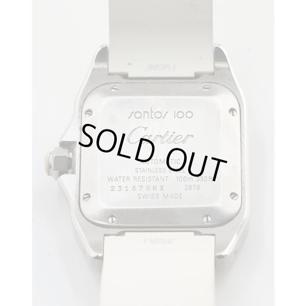 カルティエ　サントス100　2878　白文字盤　裏面拡大