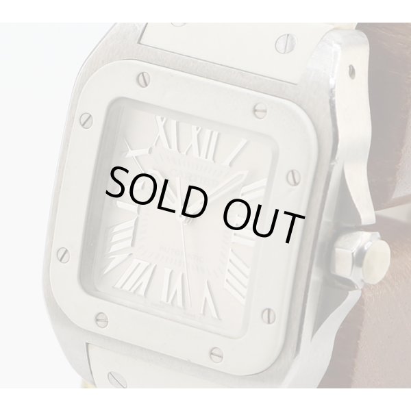 カルティエ　サントス100　2878　白文字盤　サイド拡大