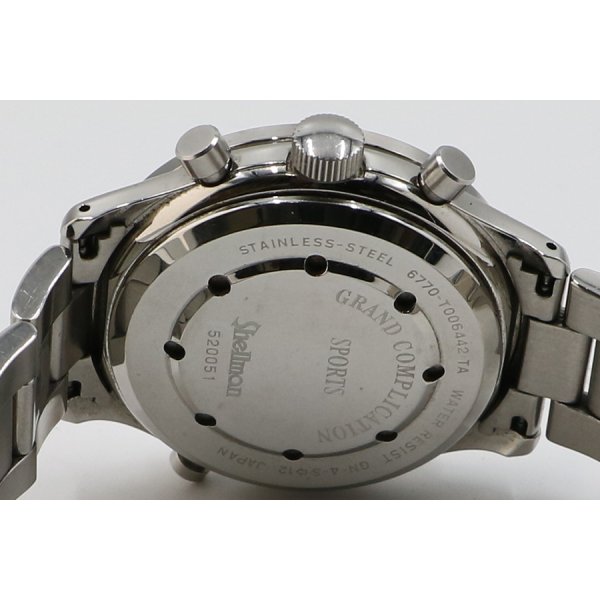 シェルマン グランドコンプリケーション　スポーツ　黒文字盤　裏面拡大