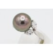 ミキモト　PT950 黒蝶パールダイアイリリング 12.00mm 0.84ct 7.40g　サイド