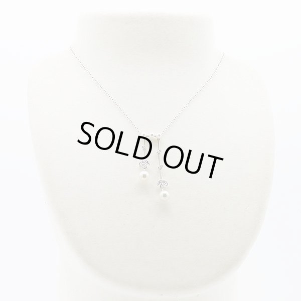 ミキモト　K18WG パールダイアイリネックレス 4.90g　装着イメージ