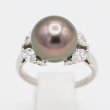 ミキモト　PT950 黒蝶パールダイアイリリング 12.00mm 0.84ct 7.40g