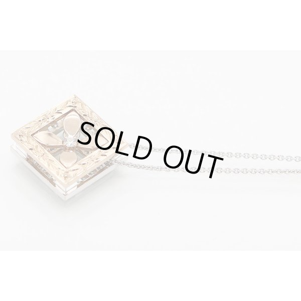 ミキモト　K18WG/PG ダイアイリペンダントネックレス 0.25ct 0.71ct 11.40g　裏面サイド