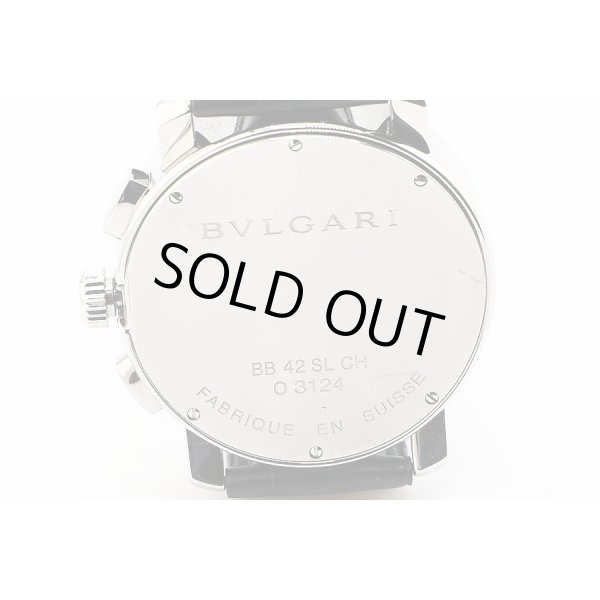 ブルガリ　ブルガリブルガリ　ＢＢ４２ＳＬＣＨ　クロノグラフ　黒文字盤　裏面拡大