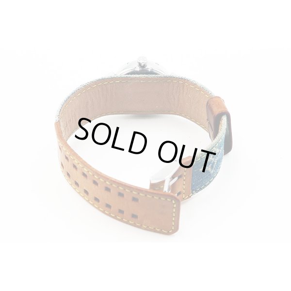 ルイ・ヴィトン　タンブール　Ｑ１２１１　茶文字盤　デニム革ベルト