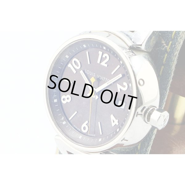 ルイ・ヴィトン　タンブール　Ｑ１２１１　茶文字盤　サイド拡大