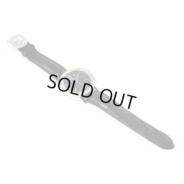 ブルガリ　ブルガリブルガリ　ＢＢ４２ＳＬＣＨ　クロノグラフ　黒文字盤　革ベルト状態　表面