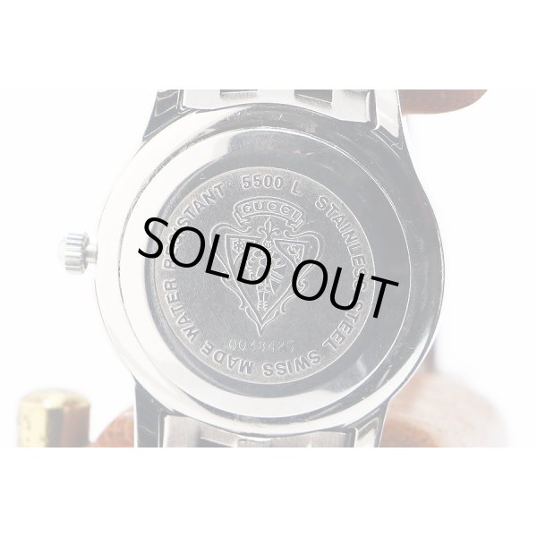 グッチ　５５００Ｌ　Ｇクラス　銀文字盤　裏面拡大