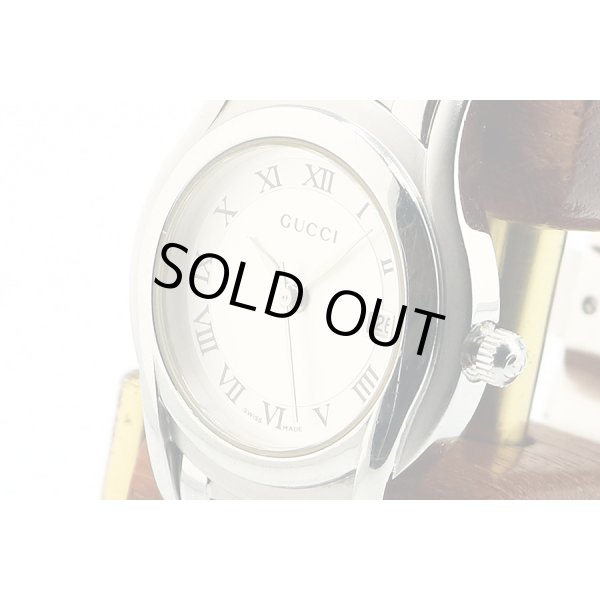 グッチ　５５００Ｌ　Ｇクラス　銀文字盤　サイド拡大