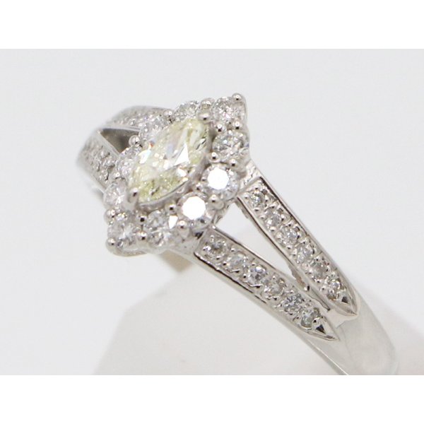 ノーブランドジュエリー PT900 ダイアイリリング 0.39ct 0.19ct 4.50g　サイド