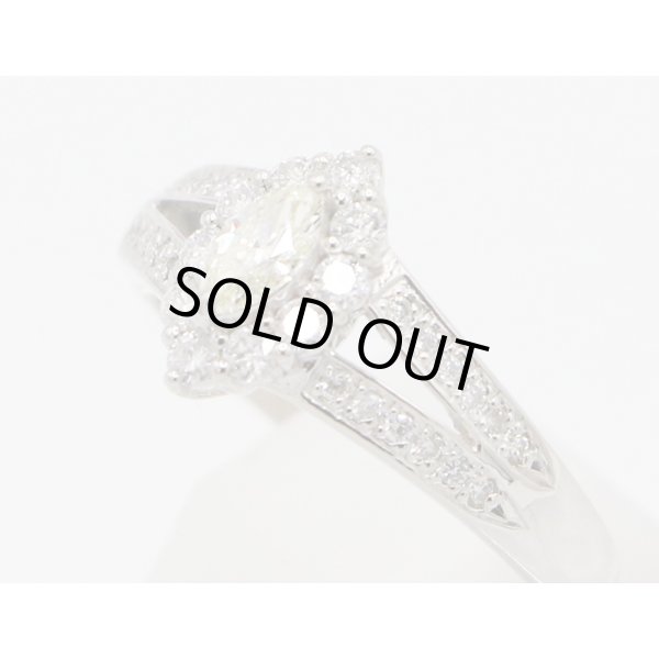 ノーブランドジュエリー PT900 ダイアイリリング 0.39ct 0.19ct 4.50g　サイド