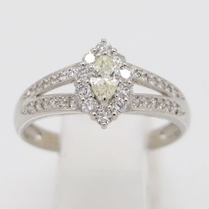 画像: PT900 ダイアイリリング 0.39ct 0.19ct 4.50g
