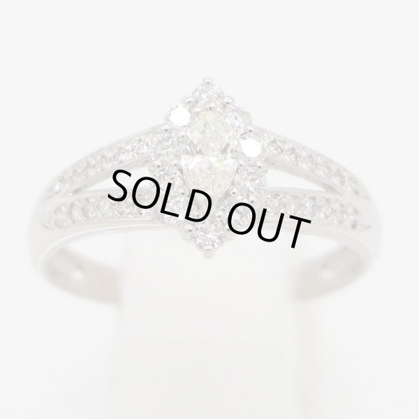 ノーブランドジュエリー PT900 ダイアイリリング 0.39ct 0.19ct 4.50g