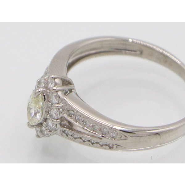 ノーブランドジュエリー PT900 ダイアイリリング 0.39ct 0.19ct 4.50g　サイド