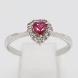 画像: K18WG ルビーダイアイリリング 0.25ct 0.15ct 1.90g