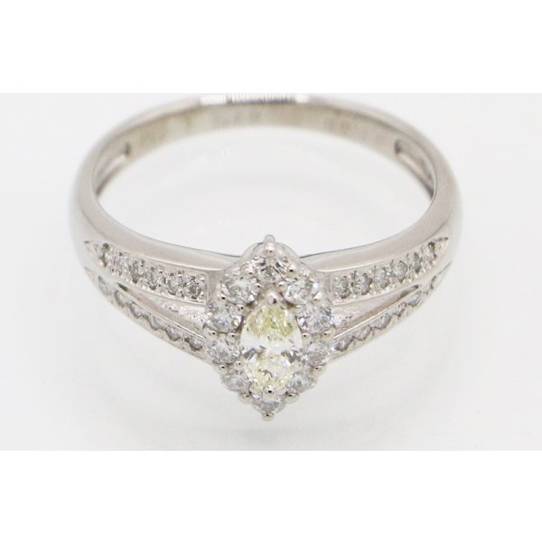 ノーブランドジュエリー PT900 ダイアイリリング 0.39ct 0.19ct 4.50g　拡大