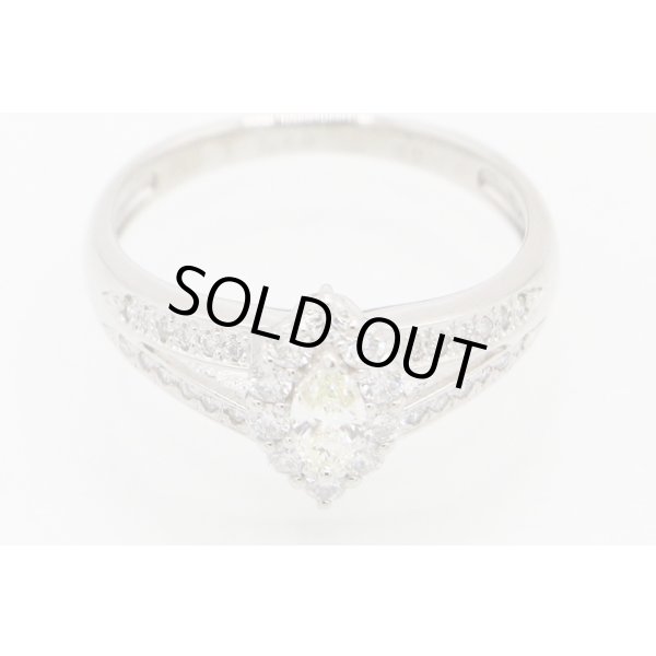 ノーブランドジュエリー PT900 ダイアイリリング 0.39ct 0.19ct 4.50g　拡大