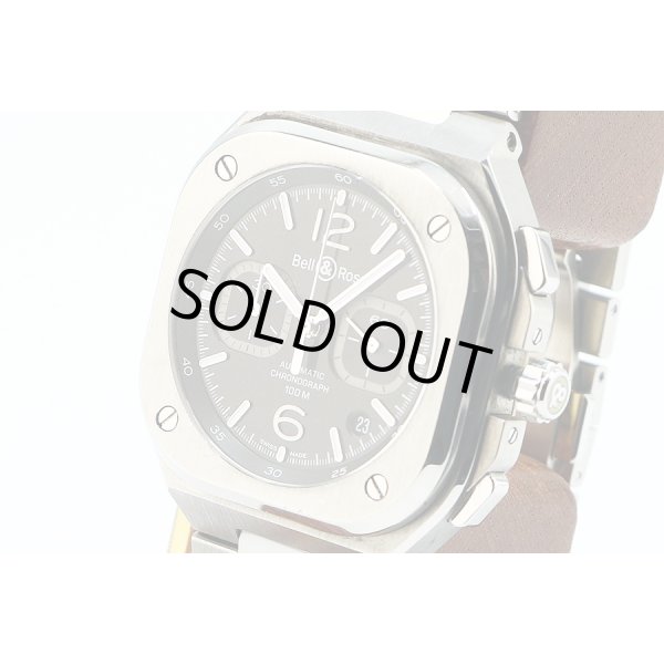 ベル＆ロス　ＢＲ０５Ｃ－ＢＬ－ＳＴ／ＳＳＴ　クロノグラフ　黒文字盤　サイド拡大
