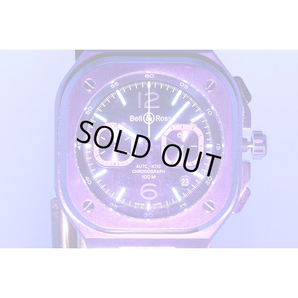 ベル＆ロス　ＢＲ０５Ｃ－ＢＬ－ＳＴ／ＳＳＴ　クロノグラフ　黒文字盤　ライト