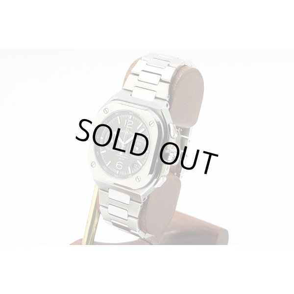 ベル＆ロス　ＢＲ０５Ｃ－ＢＬ－ＳＴ／ＳＳＴ　クロノグラフ　黒文字盤　サイド