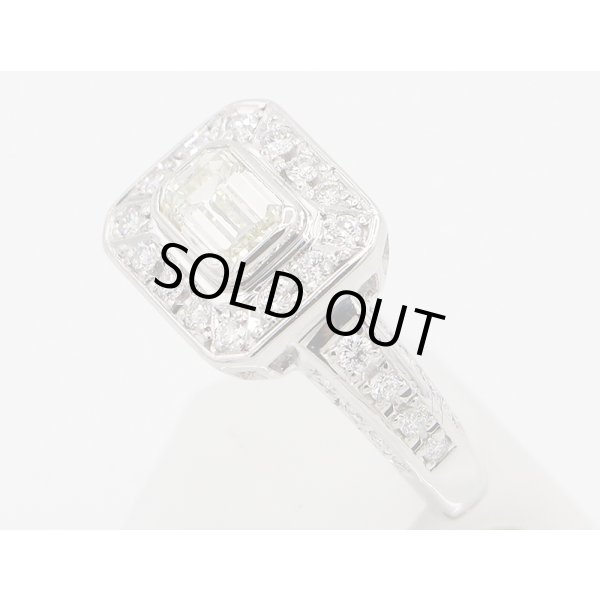 ノーブランドジュエリー PT900 ダイアイリリング 0.824ct 0.47ct 6.90g　サイド