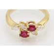 クイーン 750YG ルビーダイアイリリング 0.61ct 0.31ct 4.40g　拡大