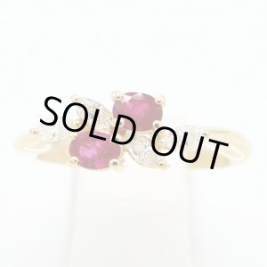 画像: クイーン 750YG ルビーダイアイリリング 0.61ct 0.31ct 4.40g