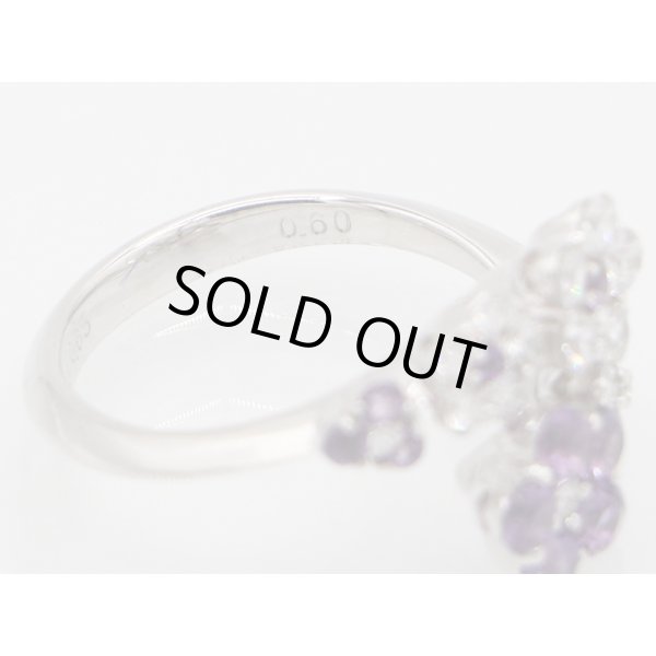 セイレーン アズーロ K18WG アメシストダイアイリリング 0.60ct 0.65ct 5.80g　刻印(1)